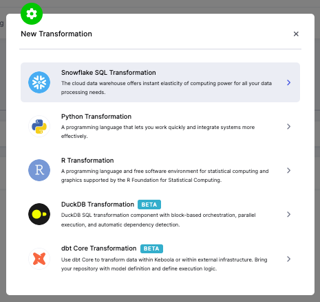 Screenshot - New Transformation